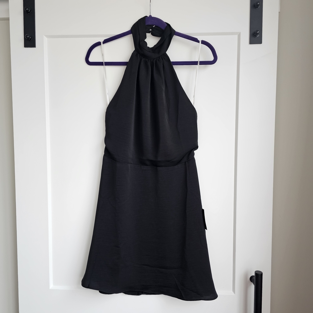 Lulu's Black Halter Mini Dress